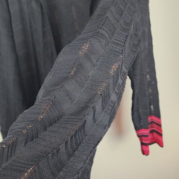 Exclusively Misook XL bundle open front cardigan Pink Black - Picture 13 of 14